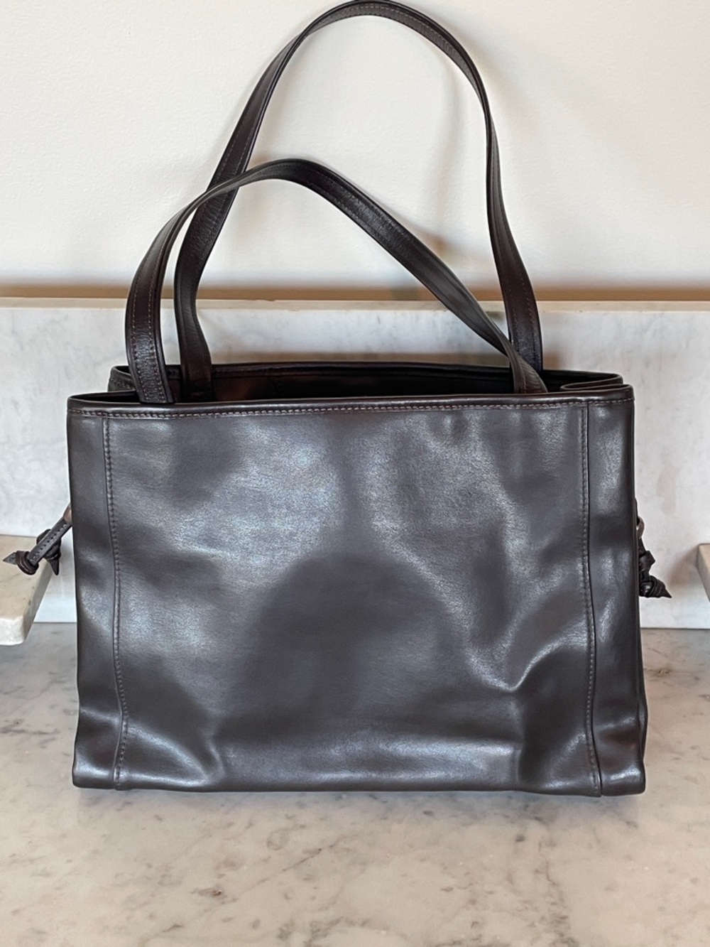LONGCHAMP Galatee Chocolate Brown Leather Shoulder Bag - Picture 6 of 16